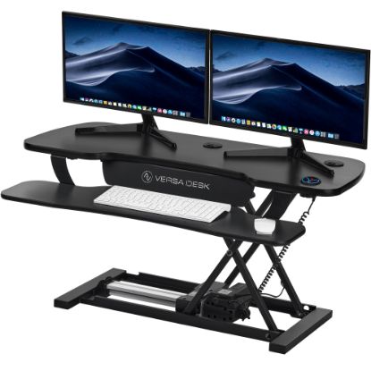 Picture of VersaDesk Power Pro Sit-To-Stand Height-Adjustable Electric Desk Riser, 20inH x 36inW x 24inD, Black