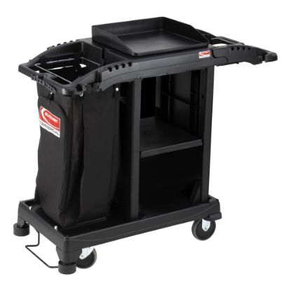 Picture of Suncast Commercial Plastic Cart, Compact Housekeeping, 46-5/8inH x 23-1/4inW x 43-7/16inD, Black