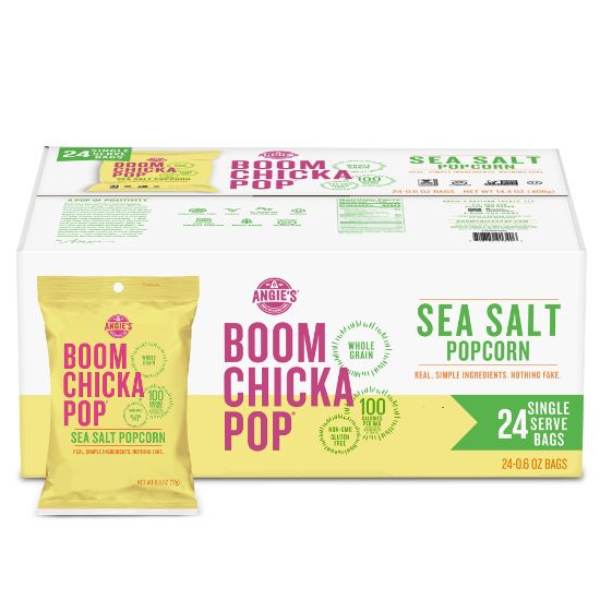 Picture of Angies BOOMCHICKAPOP Popcorn - Non-GMO, Gluten-free - Sea Salt - 1 oz - 24 / Carton