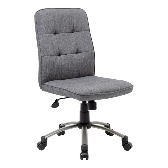 Picture of Boss Office Products Modern Fabric Mid-Back Task Chair, Slate Gray/Pewter