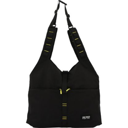 Picture of J World Polyester Utility Tote Bag, 18inH x 13inW x 3inD, Black/Yellow