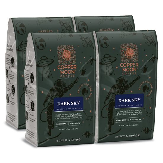 Picture of Copper Moon Whole Bean Coffee, Dark Sky Blend, 2 Lb Bag, Case Of 4 Bags