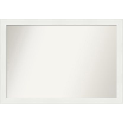 Picture of Amanti Art Narrow Non-Beveled Rectangle Framed Bathroom Wall Mirror, 27-1/2in x 39-1/2in, Vanity White