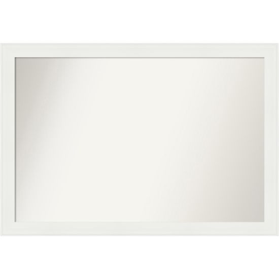 Picture of Amanti Art Narrow Non-Beveled Rectangle Framed Bathroom Wall Mirror, 27-1/2in x 39-1/2in, Vanity White