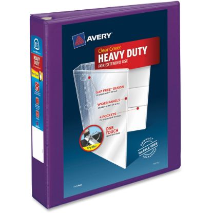 Picture of Avery Heavy-Duty View 3-Ring Binder With Locking One-Touch EZD Rings, 1 1/2in D-Rings, 41% Recycled, Purple