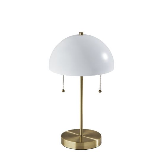 Picture of Adesso Bowie Table Lamp, 18inH, Antique Brass Base/White Shade