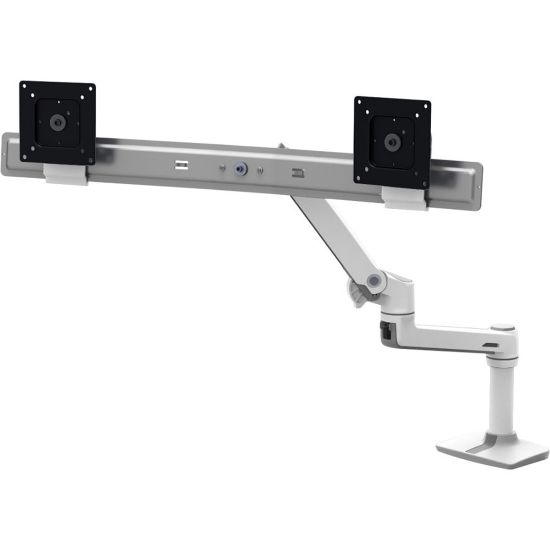 Picture of Ergotron Desk Mount for Monitor - Polished Aluminum - 2 Display(s) Supported - 25in Screen Support - 22 lb Load Capacity - 100 x 100, 75 x 75