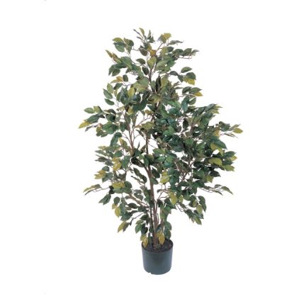 Picture of Nearly Natural 4ftH Silk Ficus Tree With Pot, Green