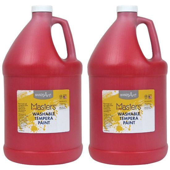 Picture of Little Masters Washable Tempera Paint, 128 Oz, Red, Pack Of 2