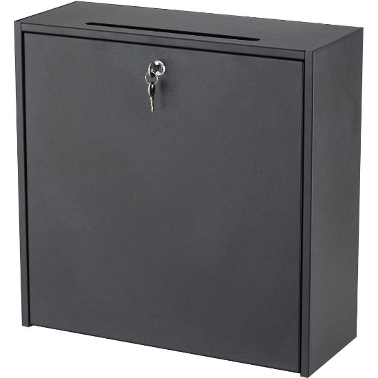 Picture of Safco Wall-mounted Inter-department Locking Mailbox, 12in x 7 3/4in x 18in, Black