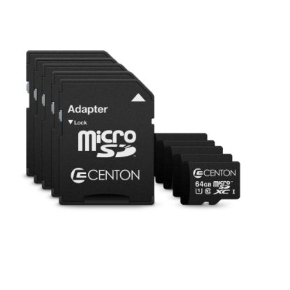 Picture of Centon microSD Memory Cards, 64GB, Pack Of 5 Memory Cards, S1-MSDXU1-64G-5-B