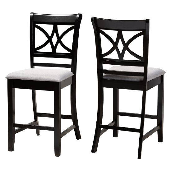 Picture of Baxton Studio Chandler Counter Stools, Gray/Espresso Brown, Set Of 2 Stools