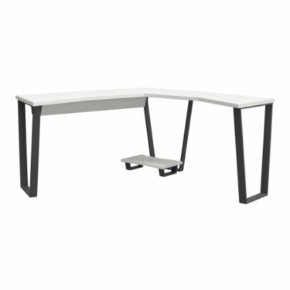 Picture of Ameriwood Home NTense Genesis 72inW L-Shaped Gaming Computer Desk, White