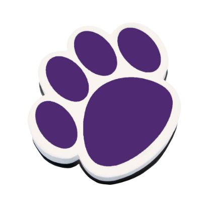 Picture of Ashley Productions Magnetic Whiteboard Erasers, 3 3/4in, Purple Paw, Pack Of 6