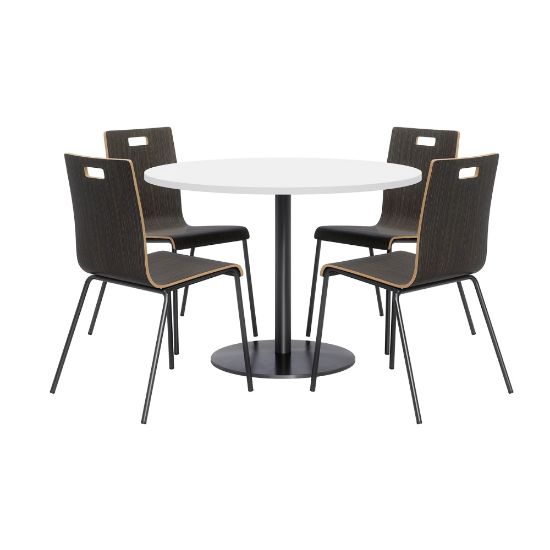 Picture of KFI Studios Proof Dining Table Set With Jive Dining Chairs, White/Espresso