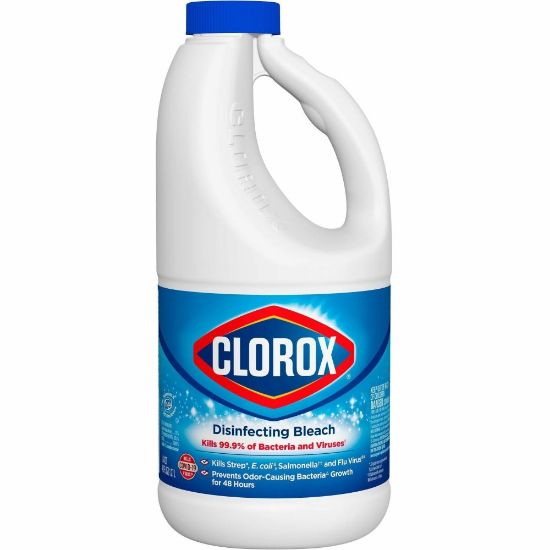 Picture of Clorox Disinfecting Bleach - Concentrate Liquid - 43 fl oz (1.3 quart) - Regular Scent - 6 / Carton - White