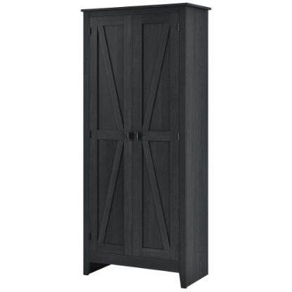 Picture of Ameriwood Home Farmington 31 1/2in Wide Storage Cabinet, 4 Shelves, Black Oak