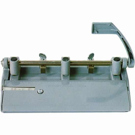 Picture of SKILCRAFT Heavy-Duty 3-Hole Punch, 13/32in Holes, Gray (AbilityOne 7520-00-263-3425)