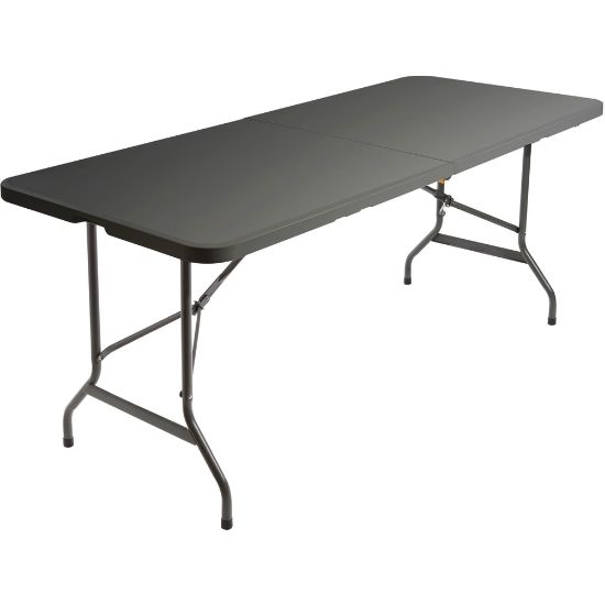 Picture of AbilityOne Blow-Molded Folding Table, 26inH x 60inW x 30inD, Charcoal Gray/Gray