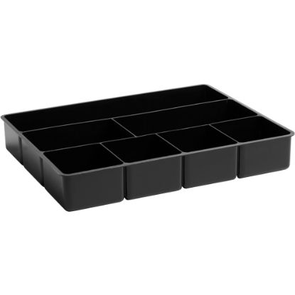 Picture of Rubbermaid Director Plastic 7-Compartment Storage Drawer Organizer Tray, 2 6/16in, 16in x 12in, Black