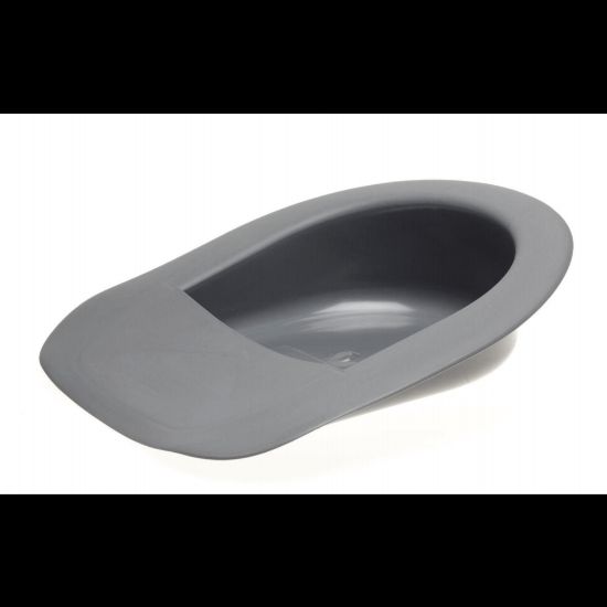 Picture of Medline Mega-Fracture Bariatric Bedpans, 12 7/16in x 15in X 5in, Graphite, Case Of 4