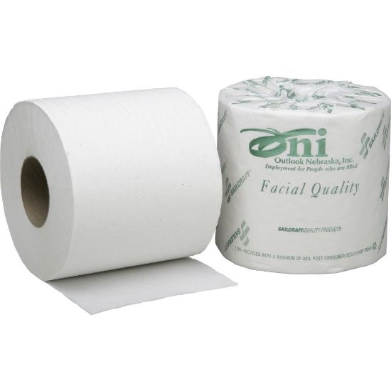 Picture of SKILCRAFT ONI 1-Ply 100% Recycled Toilet Paper, 1000 Sheets Per Roll, Pack Of 80 Rolls (AbilityOne 8540-00-530-3770)