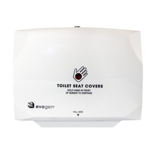 Picture of Hospeco Evogen No-Touch ABS Toilet Seat Cover Dispensers, White, Set Of 4 Dispensers