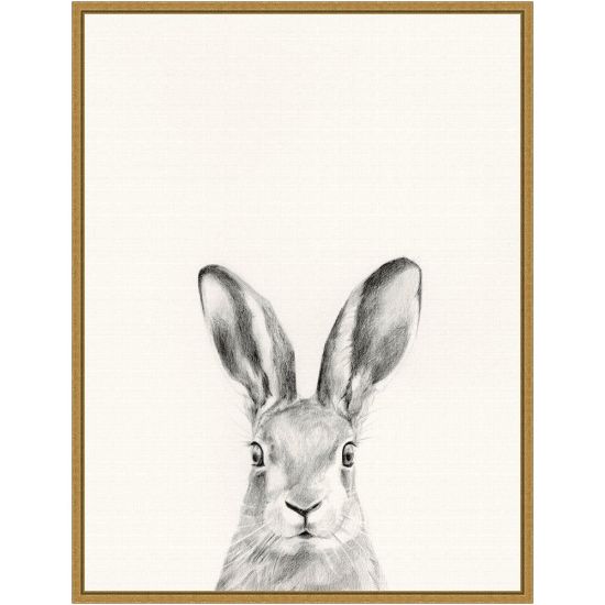 Picture of Amanti Art Animal Mug I Rabbit by Victoria Borges Framed Canvas Wall Art Print, 24inH x 18inW, Gold