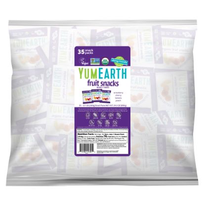 Picture of YumEarth Organic Fruit Snacks, 24.5 Oz, Box Of 35 Packs