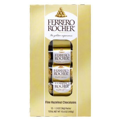 Picture of Ferrero Rocher Fine Hazelnut Chocolates, 1.3 Oz, Pack Of 12 Chocolates