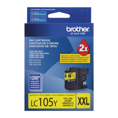 Picture of Brother LC105 Yellow High-Yield Ink Cartridge, LC105Y