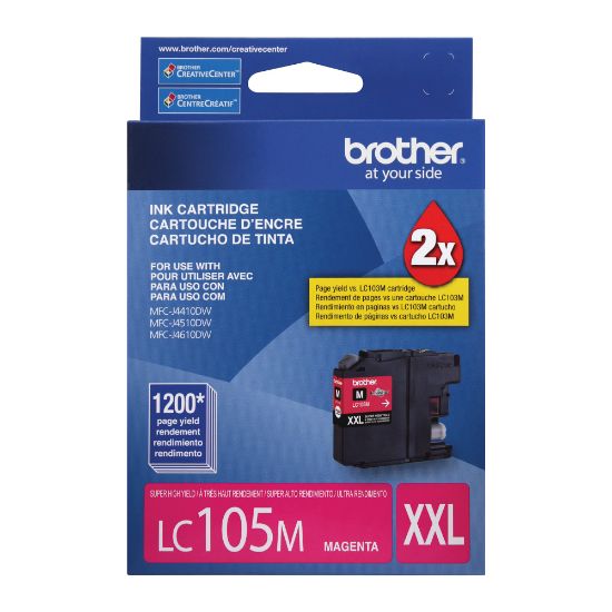 Picture of Brother LC105 Magenta High-Yield Ink Cartridge, LC105M