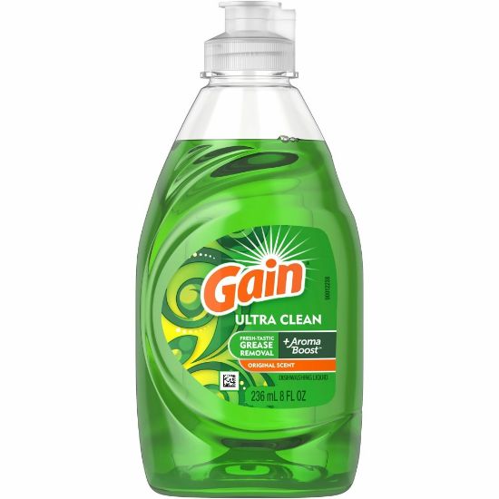 Picture of Gain Ultra Original Scent Dishwashing Liquid - 8 fl oz (0.3 quart) - Clean Scent - 12 / Carton - Green