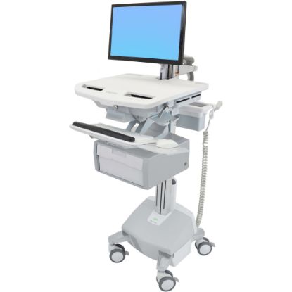 Picture of Ergotron StyleView Cart with LCD Arm, LiFe Powered, 1 Tall Drawer - Cart for LCD display / keyboard / mouse / barcode scanner / CPU (open architecture) - aluminum, zinc-plated steel, high-grade plastic