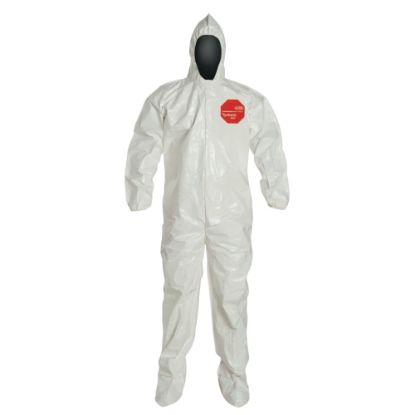 Picture of DuPont Tychem SL Coveralls With Attached Hood And Socks, XXL, White, Case Of 12