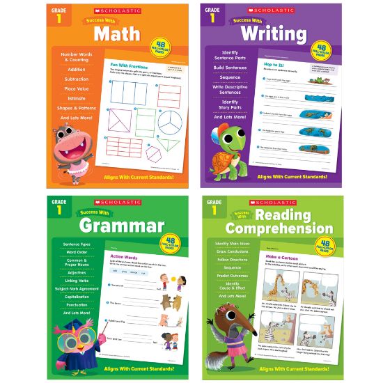 Picture of Scholastic Teacher Resources Grade Success Workbooks, 1st Grade, Set Of 4 Books