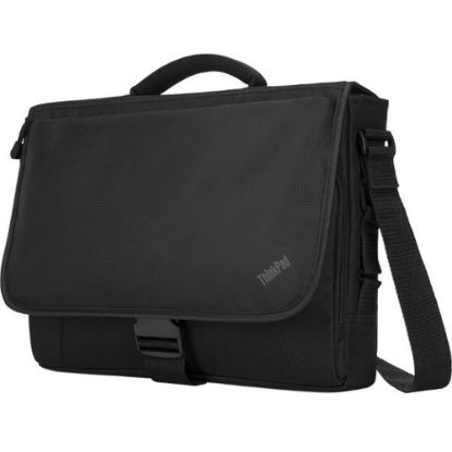 Picture of Lenovo Carrying Case (Messenger) for 15.6in Notebook - Black - Water Resistant - Nylon - Polyester Exterior Material - Shoulder Strap, Handle - 11in Height x 15.7in Width x 2.5in Depth