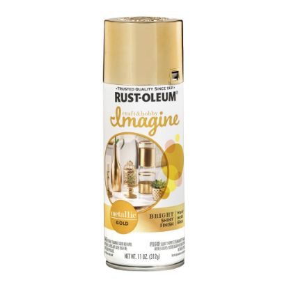 Picture of Rust-Oleum Imagine Craft and Hobby Spray Paint, 11 Oz, Metallic Gold, Pack Of 4 Cans