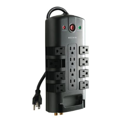 Picture of Belkin 12-Outlet Pivot Surge Protector, With Phone Line & Coaxial Protection