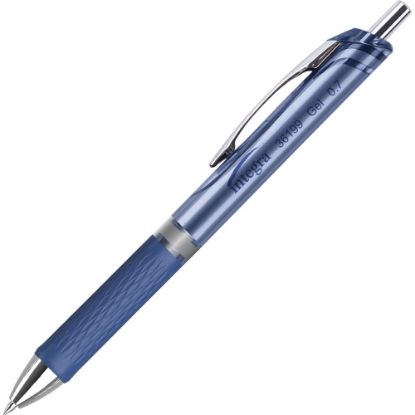 Picture of Integra Retractable Gel Ink Pens, Medium Point, 0.7 mm, Blue Barrel, Blue Ink, Pack Of 12 Pens