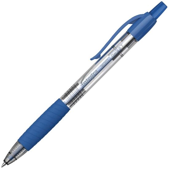 Picture of Integra Retractable 0.7mm Gel Pen - 0.7 mm Pen Point Size - Blue Gel-based Ink - 12 / Dozen