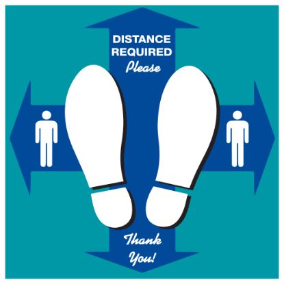 Picture of Alliance Social Distancing Decal Graphics, 12in, Distance Required, Set Of 25 Graphics