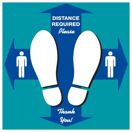 Picture of Alliance Social Distancing Decal Graphics, 12in, Distance Required, Set Of 25 Graphics