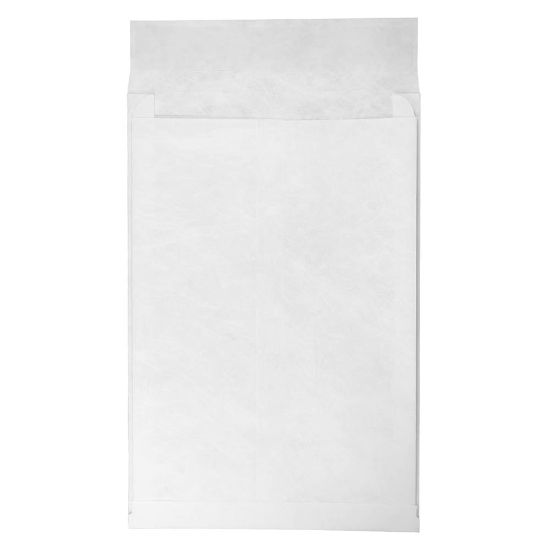 Picture of JAM Paper Tyvek Open-End Envelopes, 12in x 16in x 2in, Peel & Seal Closure, White, Pack Of 100 Envelopes