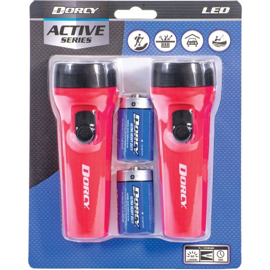 Picture of Dorcy LED Flashlights Pack - LED - 1 x D - Battery - Plastic - Weather Resistant - Blue - 1 / Pack