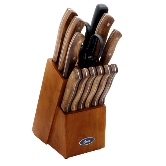 Picture of Oster Whitmore Stainless-Steel 14-Piece Cutlery Set, Walnut