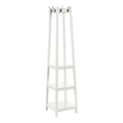 Picture of Powell Mellena Coat Rack With Shelves, 72inH x 17inW x 17inD, White