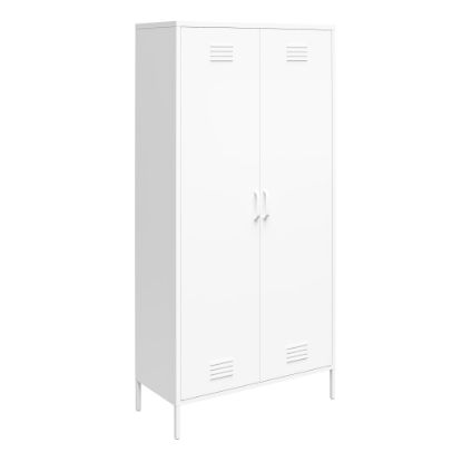 Picture of Ameriwood Home Mission District Tall 2-Door Metal Locker Cabinet, 72-7/8inH x 35-7/16inW x 15-3/4inD, White