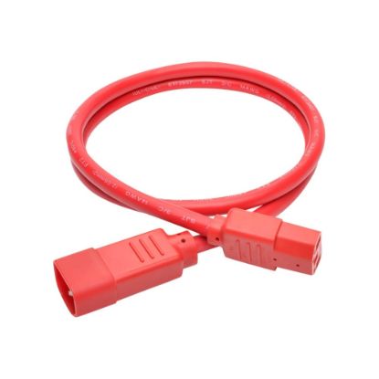 Picture of Eaton Tripp Lite Series Heavy-Duty PDU Power Cord, C13 to C14 - 15A, 250V, 14 AWG, 3 ft. (0.91 m), Red - Power extension cable - IEC 60320 C14 to power IEC 60320 C13 - 3 ft - red