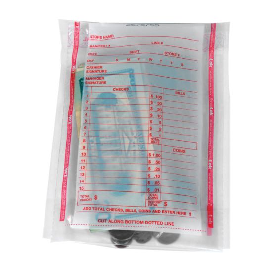 Picture of PermaLOK Till Bags, 5 3/4in x 8 3/4in, Clear, 3in Gusset, 1,000 Per Carton